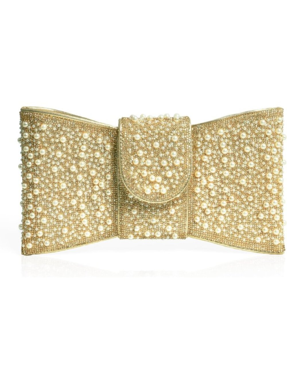 Elegant Pearl Rhinestone Bow Clutch - Perfect for Wedding, Prom, Cocktail Events